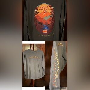 Simply Southern Charcoal Long Sleeve Tee with Scenic Graphic